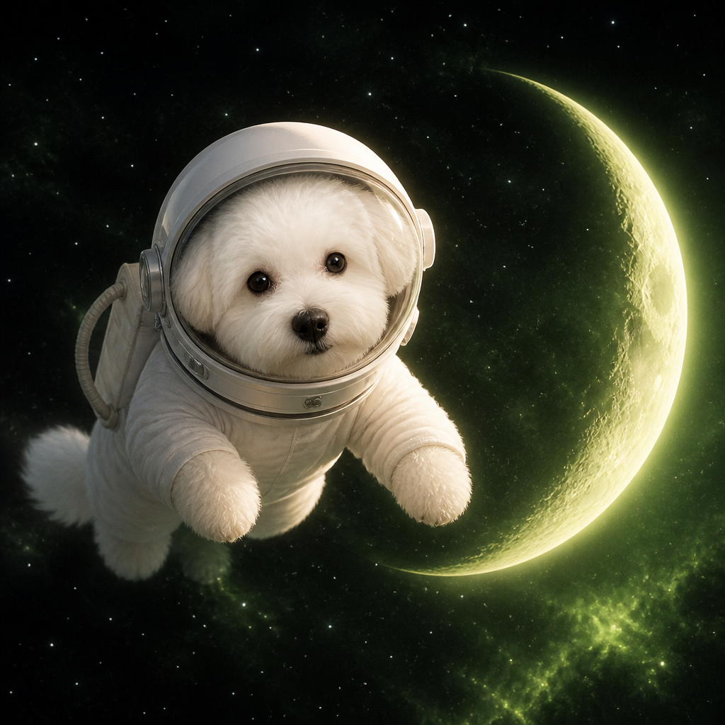 Abe in space near the moon